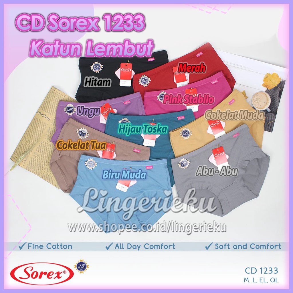 Sorex 1233 CD Celana Dalam Wanita Bahan Katun Model Midi