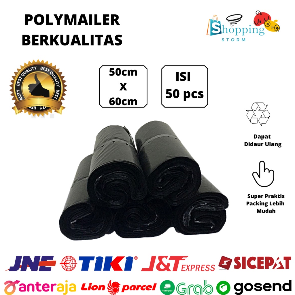 

Plastik Packing Olshop Polymailer Hitam Plastik Packing Online 50X60cm ISI 50 Lembar Kantong Plastik Packing