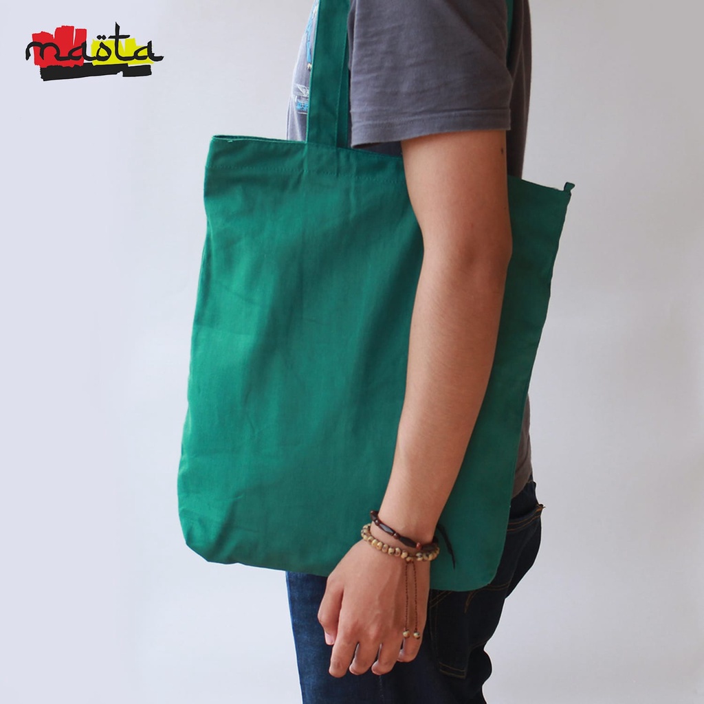 Tote Bag Tas Polos Bahan Kanvas Tebal Resleting