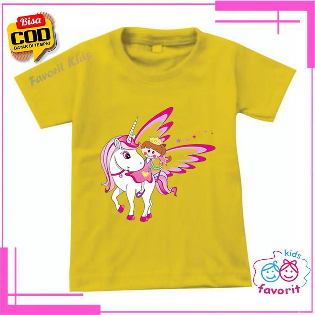 KAOS ANAK PEREMPUAN MOTIF KUDA PONY LENGAN PENDEK SIZE S M L XL XXL