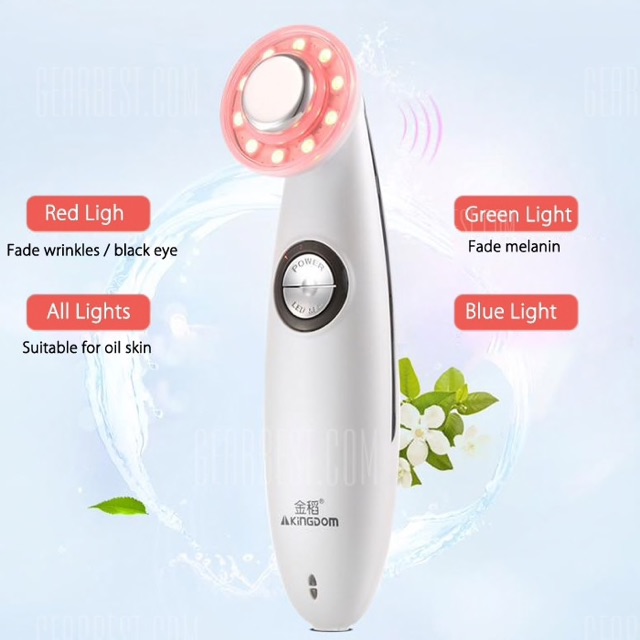 Alat Setrika WAJAH / KD - 633 Ultrasonic RGB Massager Microcurrent Facial Skincare Beauty Instrument