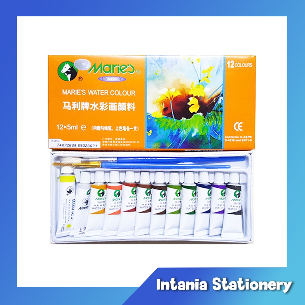 

CAT AIR MARIE'S 12 WARNA, WATERCOLOR MARIE'S, CAT LUKIS MARIE'S