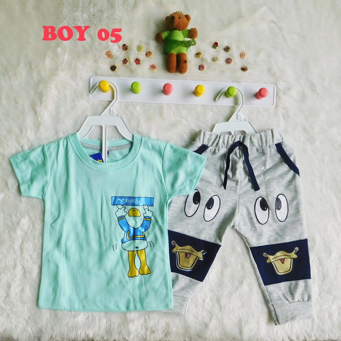 Baju Anak Bayi Laki Setelan Newborn Pakaian Set Anak Bayi Laki Cowok Bahan Katun