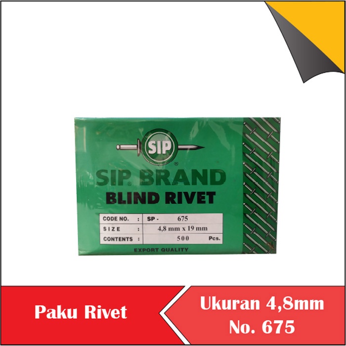 Paku Rivet 4,8mm Blind Rivet SP 675 4,8mm isi  500 pcs per Dus