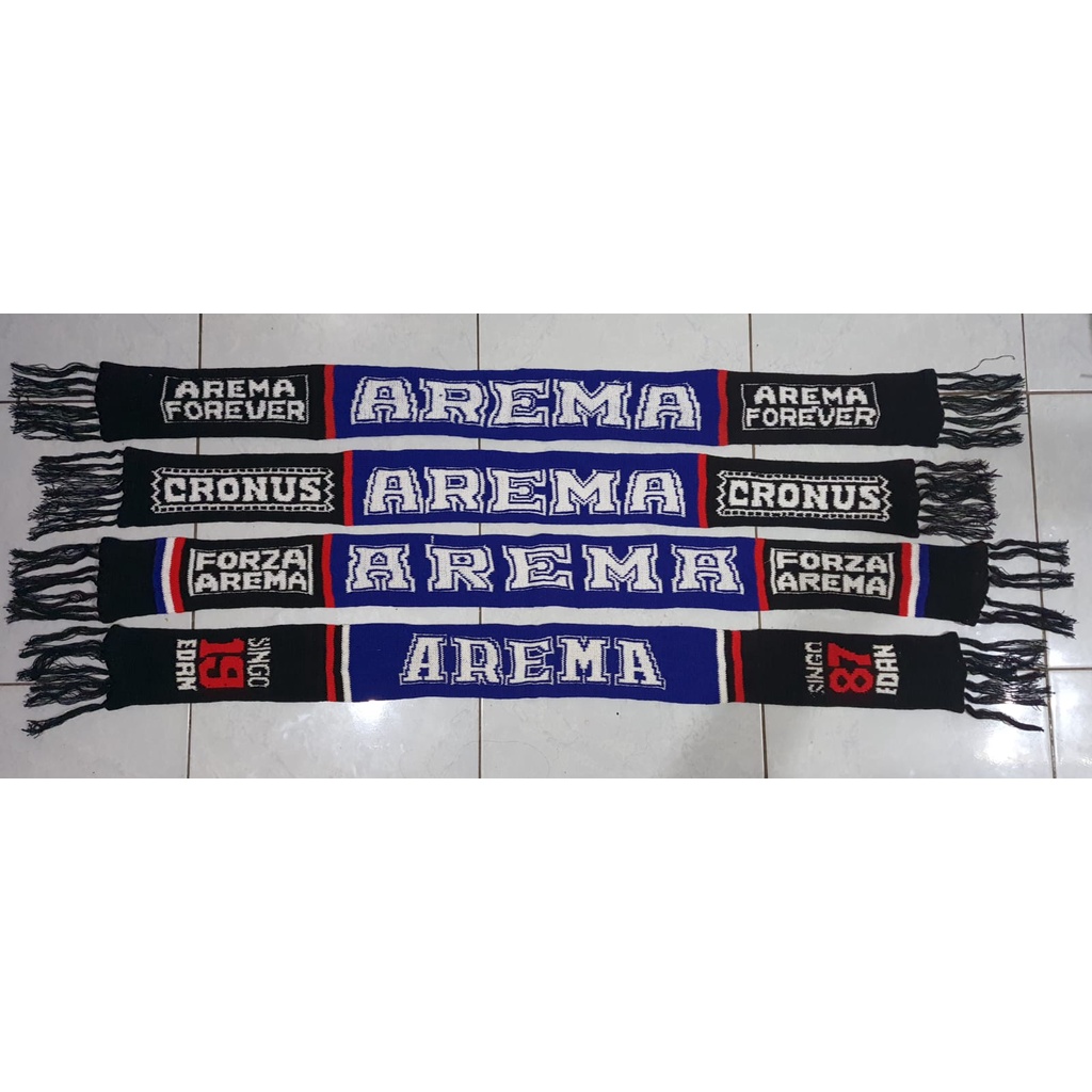 SYAL RAJUT SCARFT SUPORTER LIGA INDONESIA AREMA MALANG ORDER 10 PCS