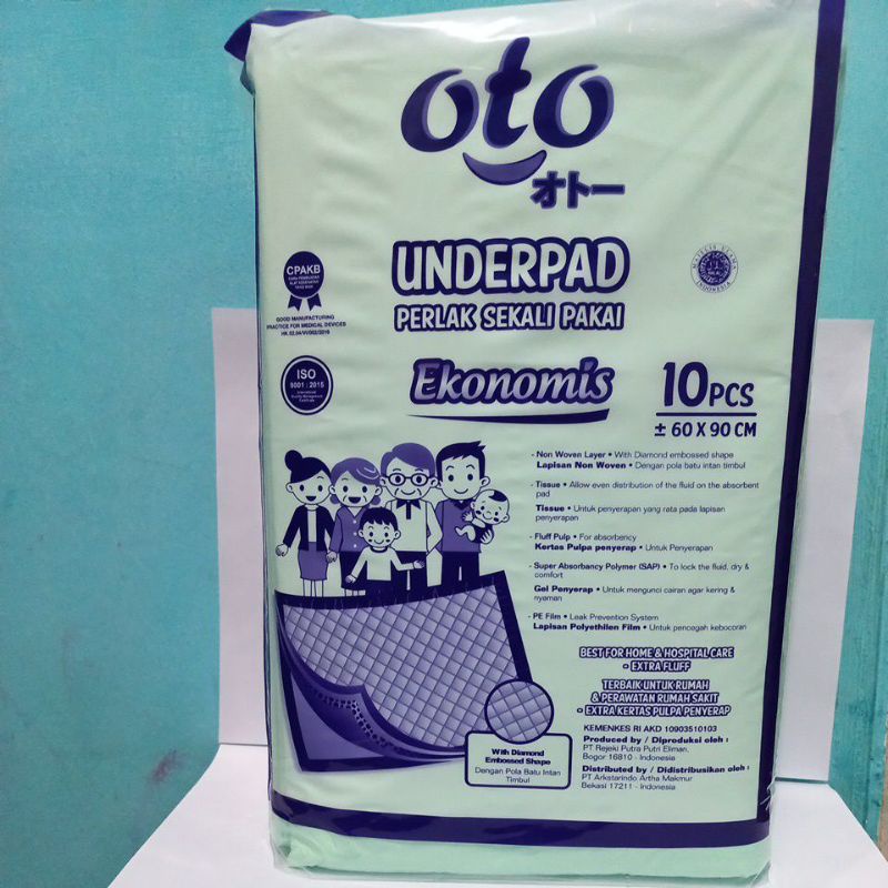 Underpad oto 60cmx90cm 10pcs / underpad dewasa / perlak dewasa / Perlak / Underpad