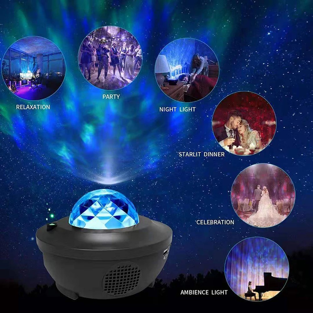 Lampu LED Proyektor Langit Starry Projector Light Bluetooth Speaker