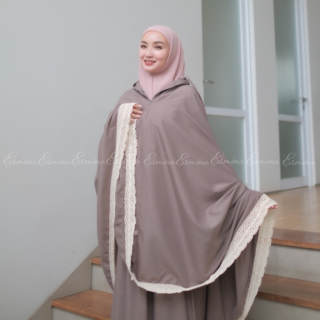 Mukena Ermina 2in1 Traveling Azkia Series Dewasa Renda Rajut