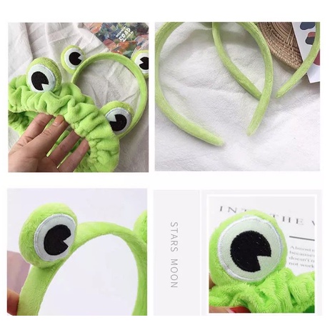 TS01-BD008 Bando KODOK Rambut Motif Mata Katak BANDO TAEKOOK RUN BTS / Headband Frog Lucu