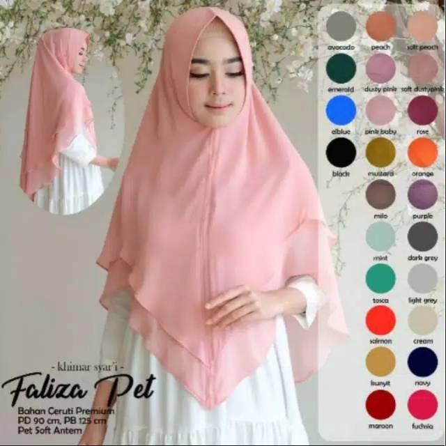 khimar ceruty 2layer felizapet doble layer size xl