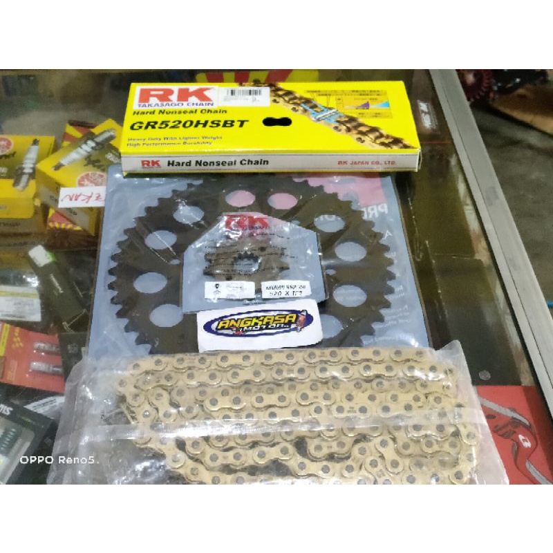 gear set rk takasago racing kawasaki ninja 250 Fi Dan karbu 13-46T-120 520hsbt