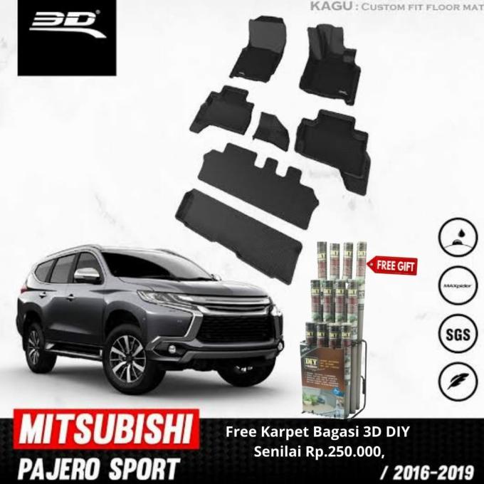 Karpet Mobil 3D Kagumat Mitsubishi Pajero Sport 2016-2020 Terlaris