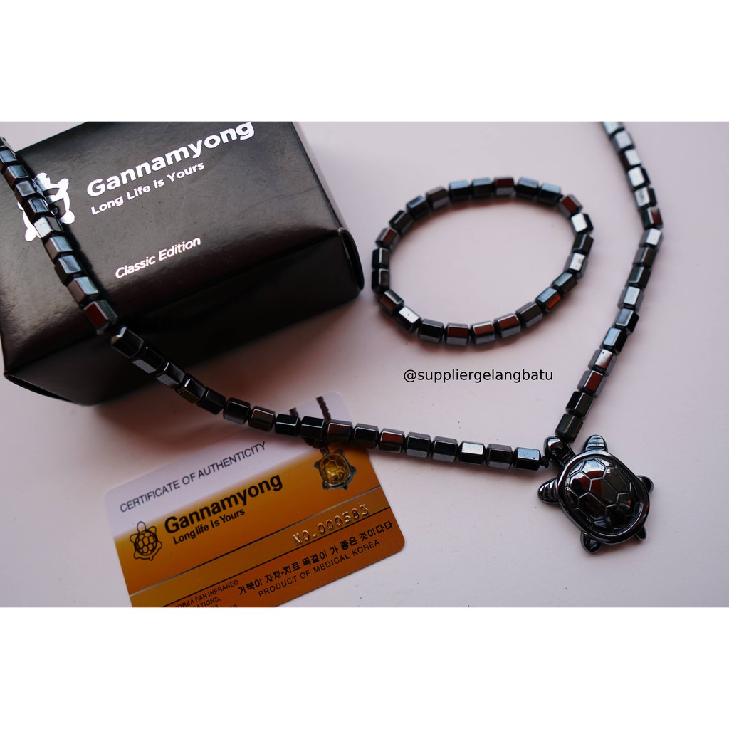 Kalung KURA HITAM GANNAMYONG BLACK DIAMOND tourmaline magnet terapi