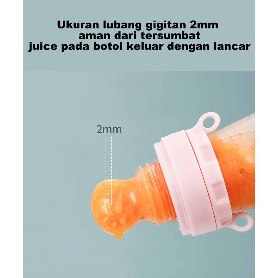 Sendok Botol Makan Bayi MPASI disney Botol Silicone Baby Feeding Spoon 2in1