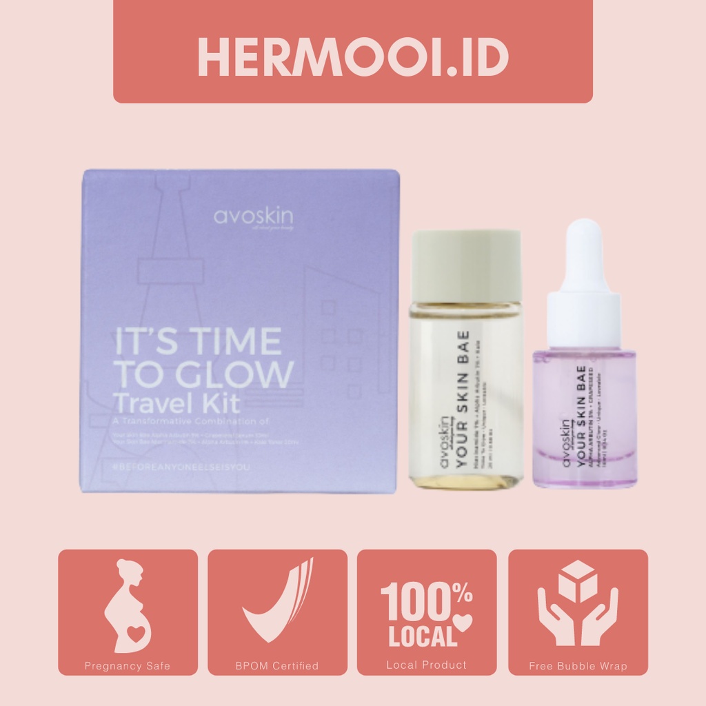 [MINI] Avoskin Your Skin Bae Travel Kit It's Time To Glow (Alpha Arbutin Serum 10ml & Niacinamide To