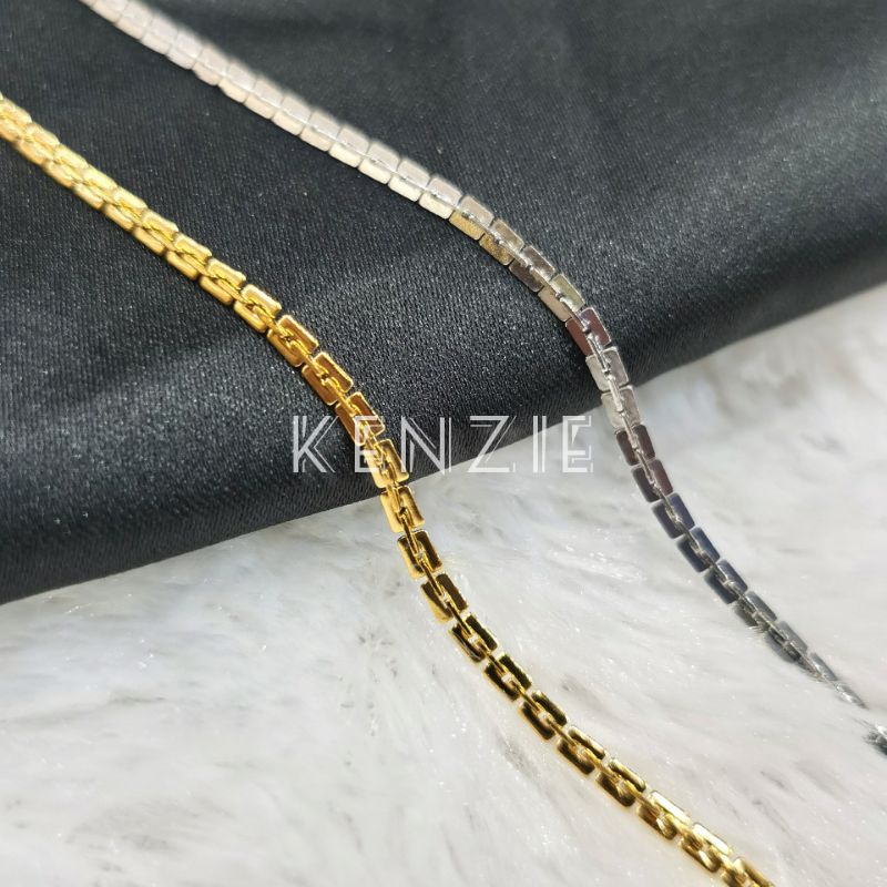 Kalung Titanium Anti Karat Model Belimbing Panjang 50cm Harga Grosir