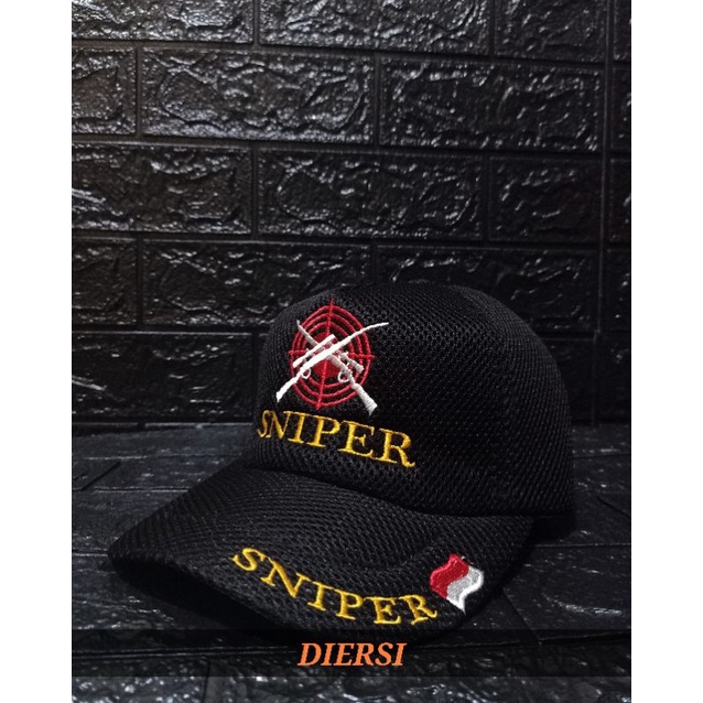 TOPI DOUBLE MESH BORDIR SNIPER/TOPI SNIPER BORDIR TERBARU 2021