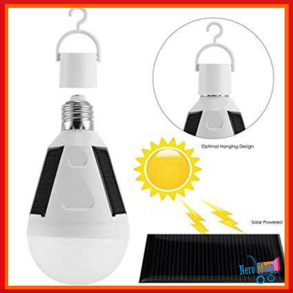 Lampu Bohlam Solar Power E27 Bulb 7W Cool White Waterproof - SPDC16B04