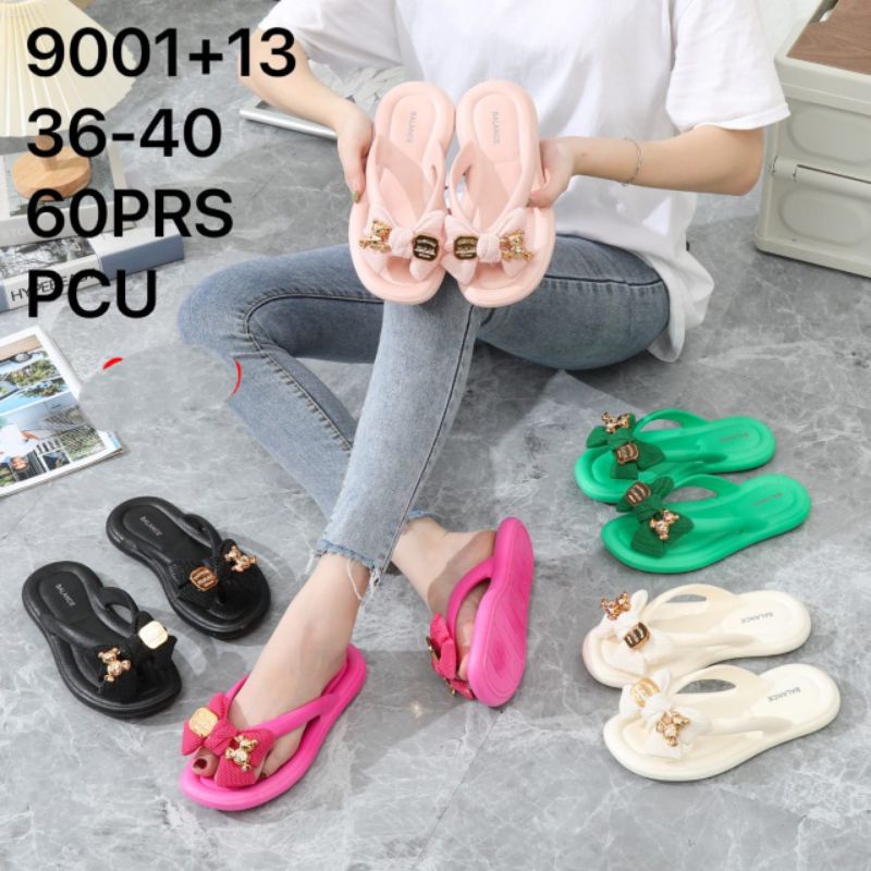 Sandal Jepit Jelly Tebal Plat Gold Balance 9001 9015