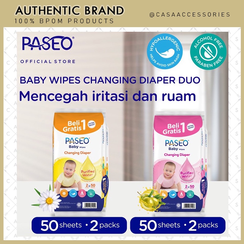 Paseo Tissue Tissu Tisu Basah Bayi / Baby Wet Wipes [ISI 2 PACKS]