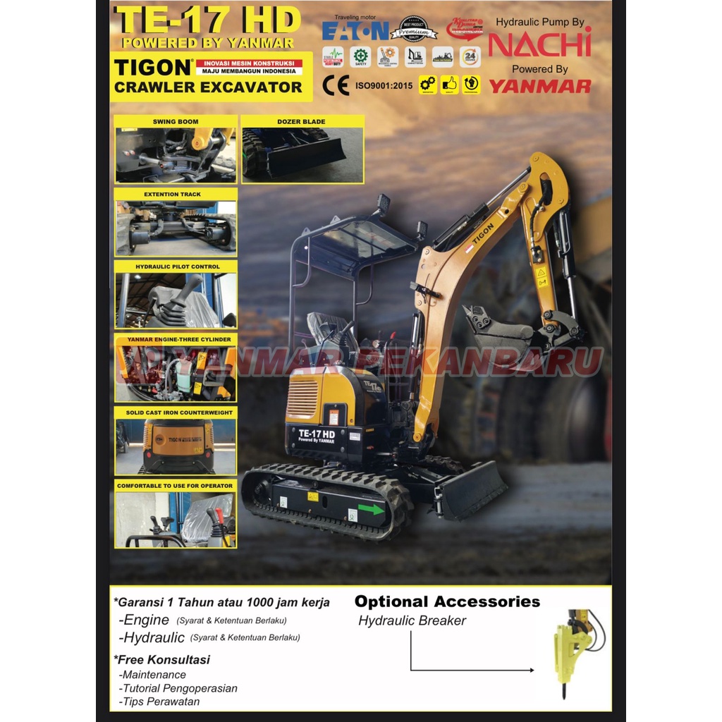 Mini Excavator TIGON TE - 17 HD Powered by YANMAR [BOOK FEE]