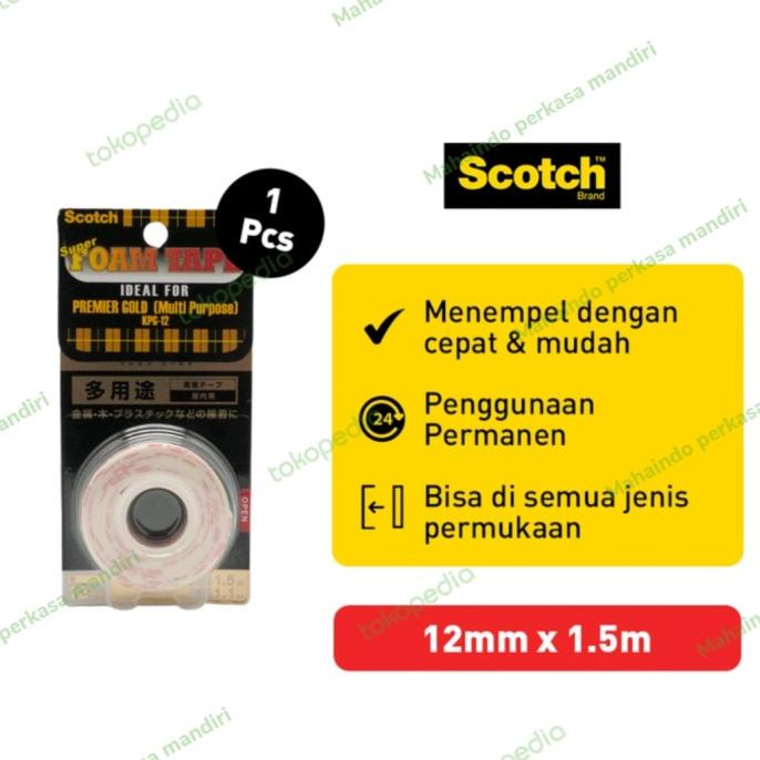 

(BISA COD) 3M Scotch KPG-12 Premier Gold Multi Purpose - Double Tape Heavy Duty OBRAL Kode 108