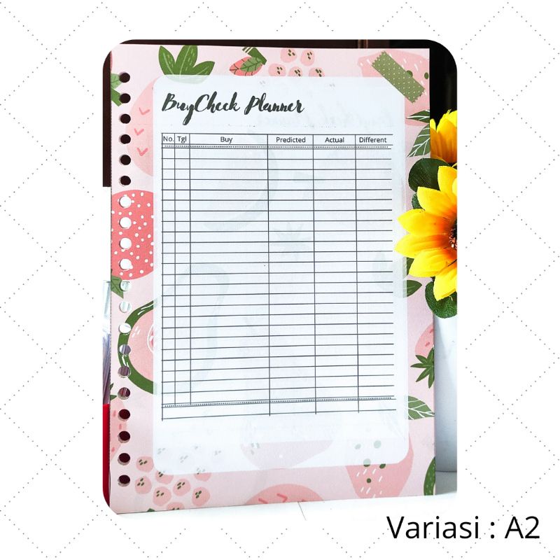 

A5 BuyCheck Planner Refill isi binder notebook Loose Leaf Aestetic viral murah