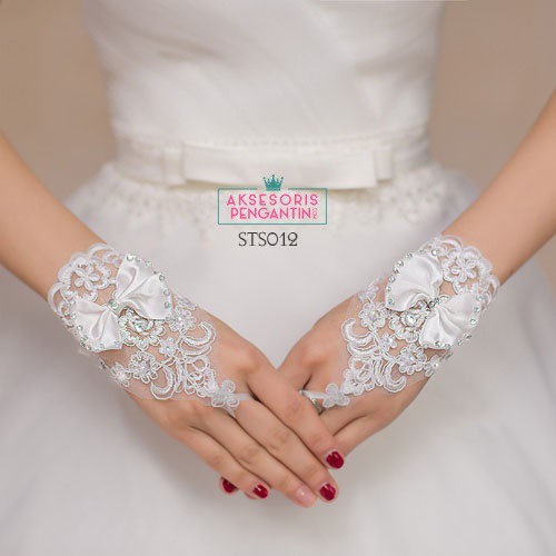 [READY SIAP KIRIM] SARUNG TANGAN LACE WEDDING GLOVES FINGERLESS AKSESORIS WANITA STS012