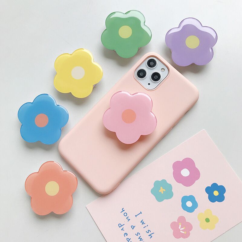 POP SOCKET Popsocket Holder Hp Bahan Akrilik Motif Bunga Gaya Korea