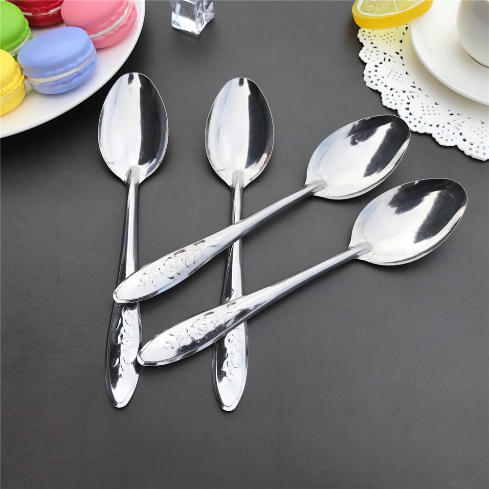 【COD Tangding】10pcs/set Stainless Steel Spoon Watermelon Spoon Spoon Fast Food Cutlery Mud Scraper Miracle Baby Food Soup Spoon