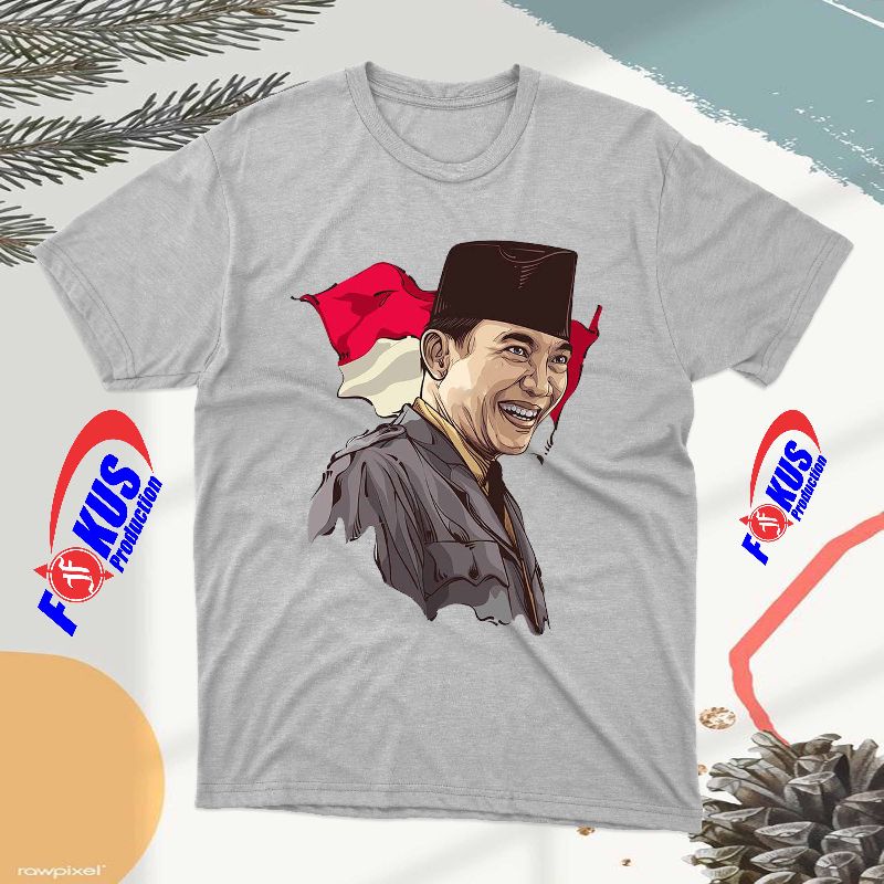 KAOS TOKOH PAHLAWAN  IR SOEKARNO 3D/ KAOS PRIA / KAOS DISTRO