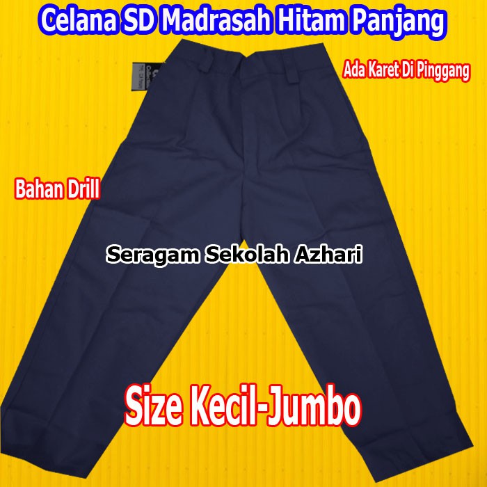 CELANA SEKOLAH SD WARNA HITAM PANJANG-CELANA SD PANJANG HITAM-CELANA SEKOLAH SD JUMBO-SERAGAM SEKOLA