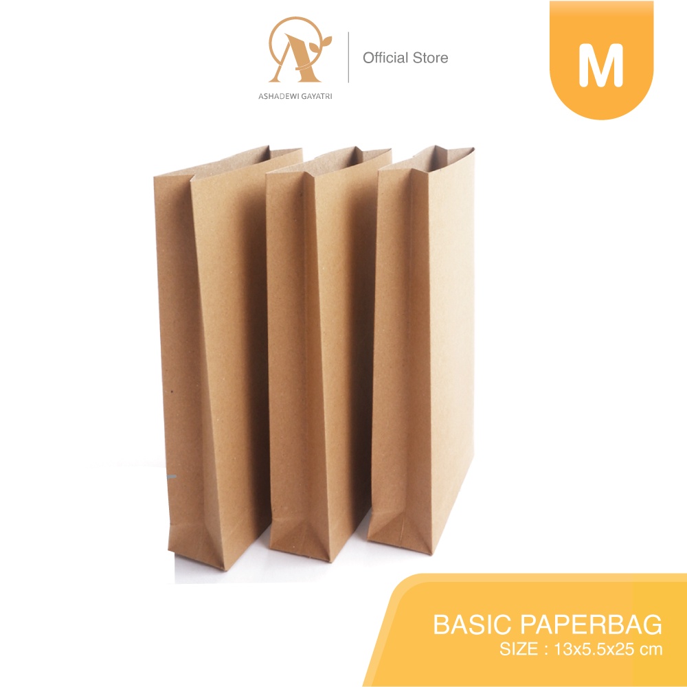 

Ashadewi Gayatri - Basic Paperbag (Medium:13x5.5x25 cm) Kraft Liner 150gr