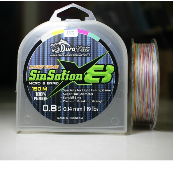 Senar PE Duraking Sinsation 0.8 150m 300m - Tali Pancing Micro Braided