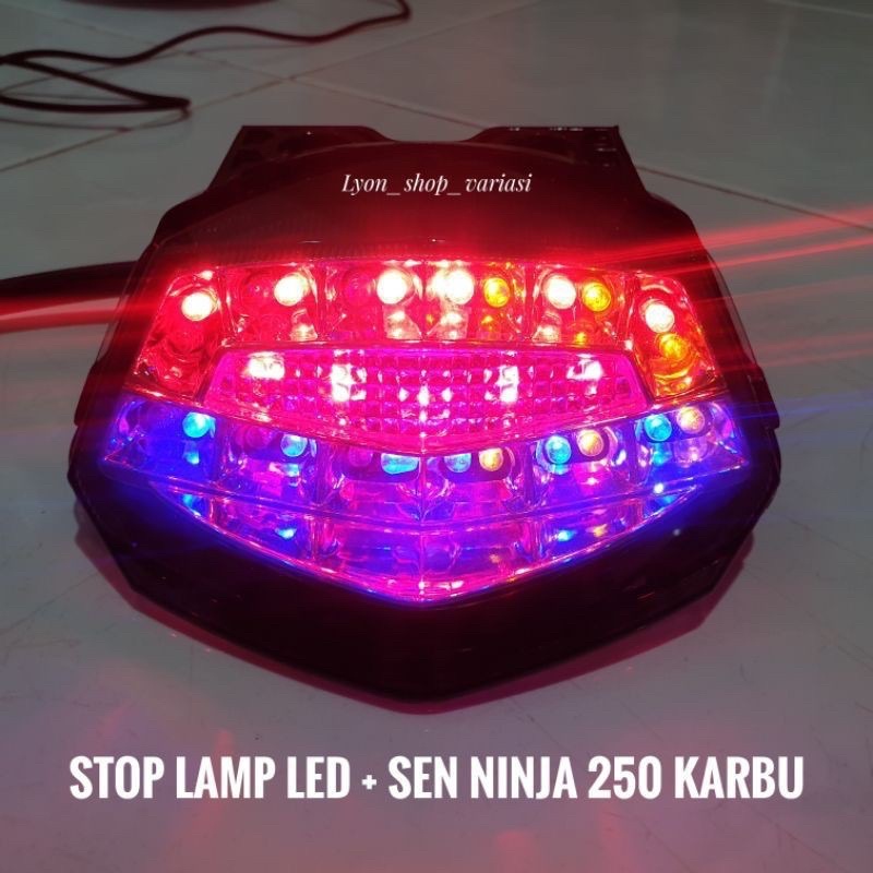 Stoplamp Lampu Stop Led Plus Sen Ninja 150 RR Ninja 250 Karbu 3 in 1 Plus Senja