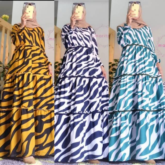 Maxy maxi dress samara abstrak etnic etnika home zebra doreng layla sara shafa humaira lorek