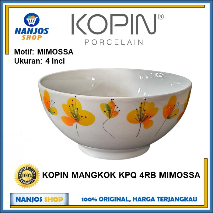 Kopin Mangkuk / Mangkok Keramik Porcelain Bowl Mimossa Kpq 4rb 4 Inci