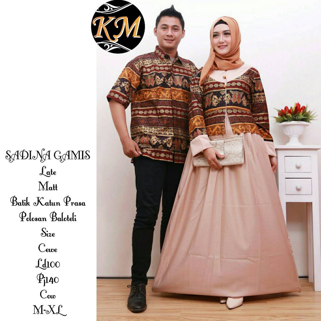 SARIMBIT BATIK GAMIS,BATIK COUPLE MUSLIM,COUPLE GAMIS TERBARU