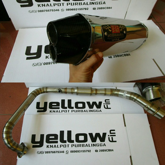 Knalpot Yoshimura R77 double hole full system Ninja RR Mono