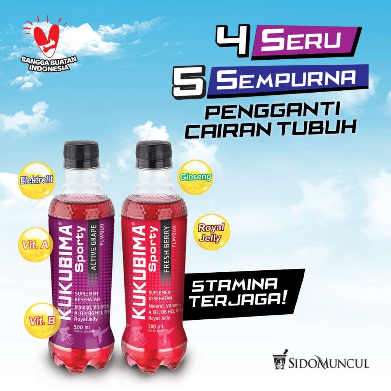 

Kuku Bima Sporty Fresh Berry 300ML Minuman Supplement Kesehatan Energi