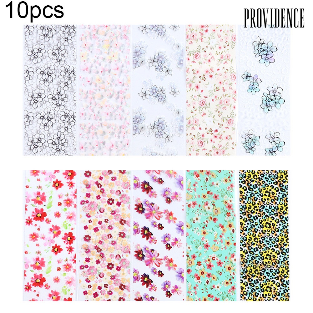 Providence 10Sheets Starry Sky Floral Print Nail Art Sticker Transfer Decals Manicure Decor