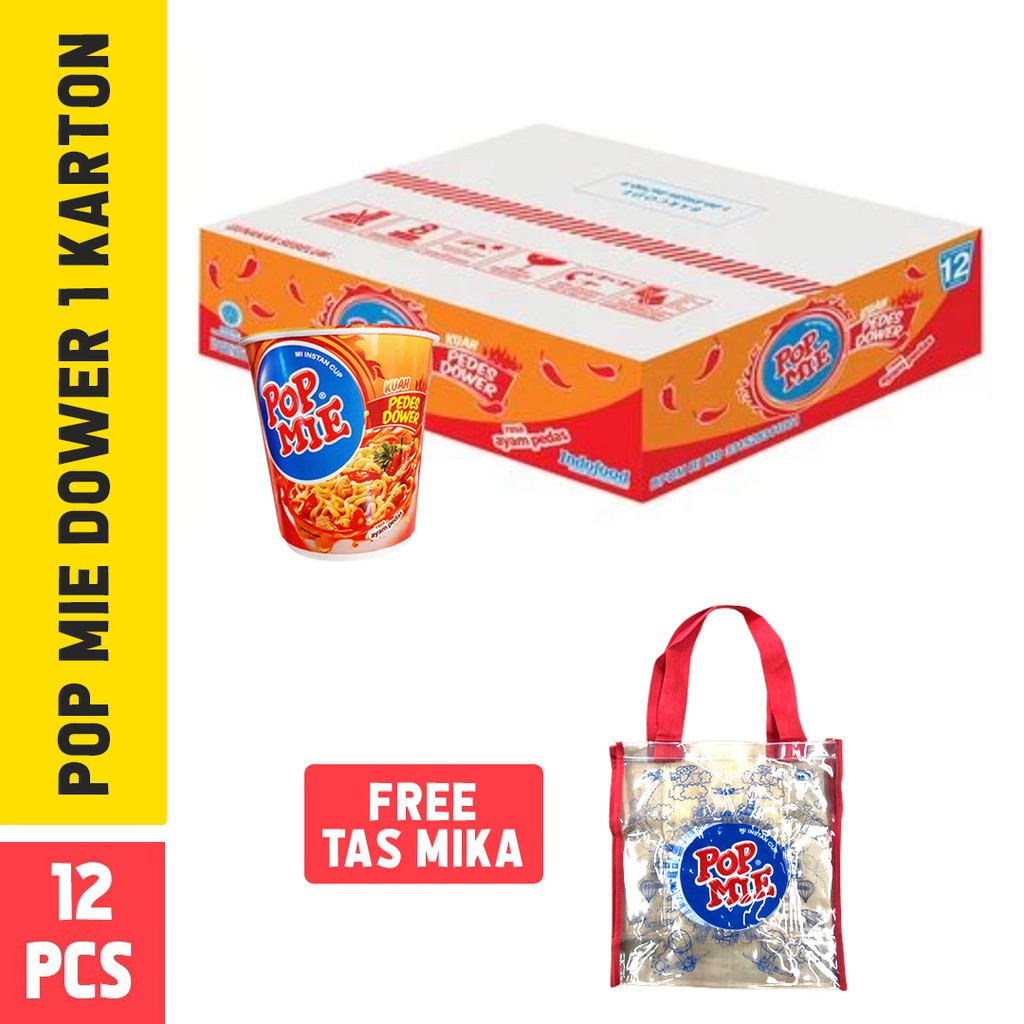 

Pop Mie Kuah Pedes Dower 1 Dus isi 12pcs + FREE Tas Mika