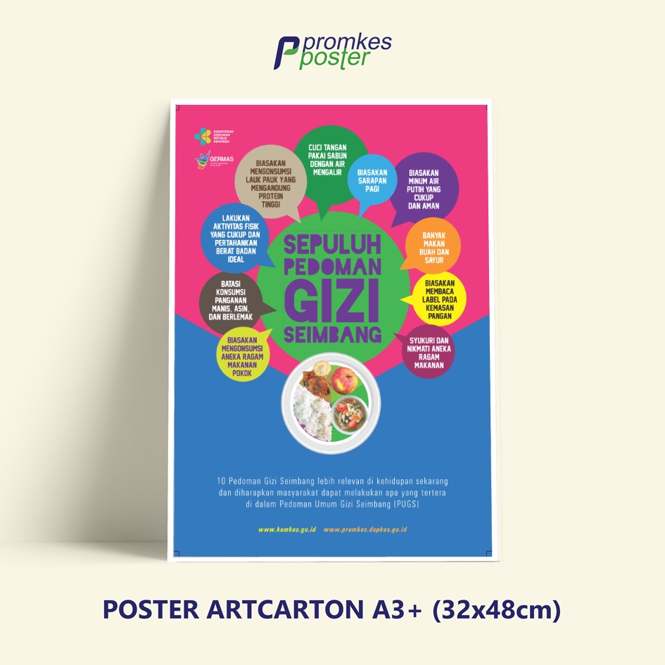Jual Poster Kesehatan Sepuluh Pedoman Gizi Seimbang Shopee Indonesia