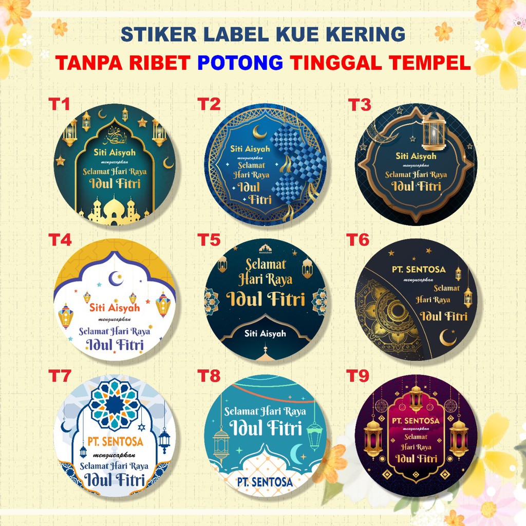 Stiker Label Kue Kering | kue lebaran | Parcel Idul Fitri | Stiker Lebaran UKURAN 5x5 cm