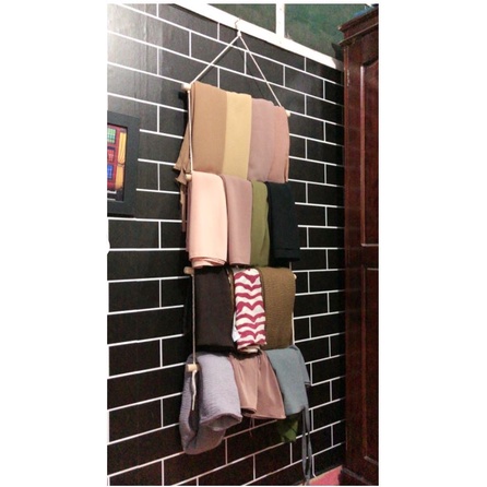 PROMO - Gantungan Ladder Hanger Tali / Rak gantung / Tempat jilbab sajadah mukena