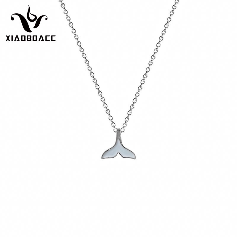 XiaoboACC Kalung Rantai Titanium Steel Dengan Liontin Ekor Mermaid Untuk Wanita - 38CM+6CM