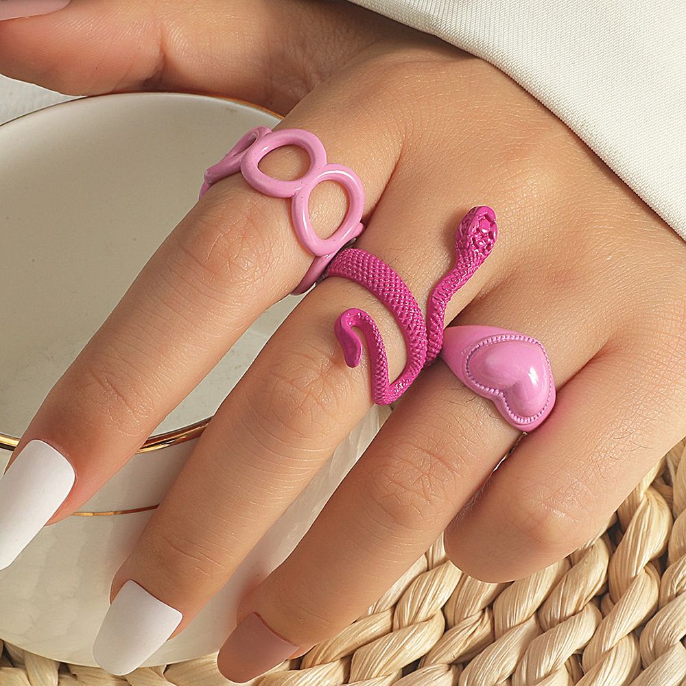 SKJK  Geometric Snake Rings Set Gothic Women Finger Ring Korean Style Ring Cute Simulation Animal Female Alloy Simple Hip Hop Fashion Jewelry/Multicolor