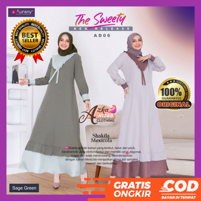 GAMIS AURANY AD 06 / BAJU GAMIS TERBARU 2022 / GAMIS SIMPLE ELEGAN / GAMIS MODERN / DRESS MUSLIM TER