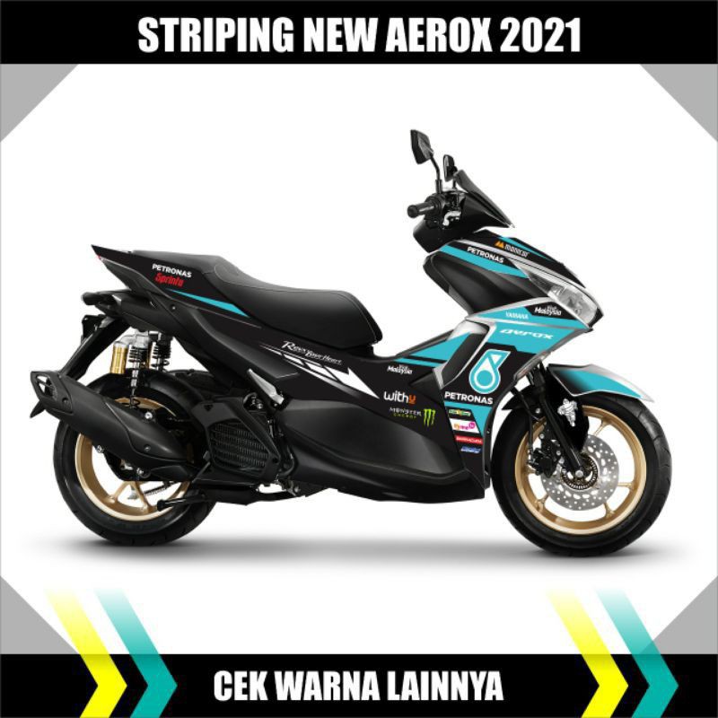 Striping Sticker Decal Variasi Yamaha Aerox Tahun 2021 Motif Petronas