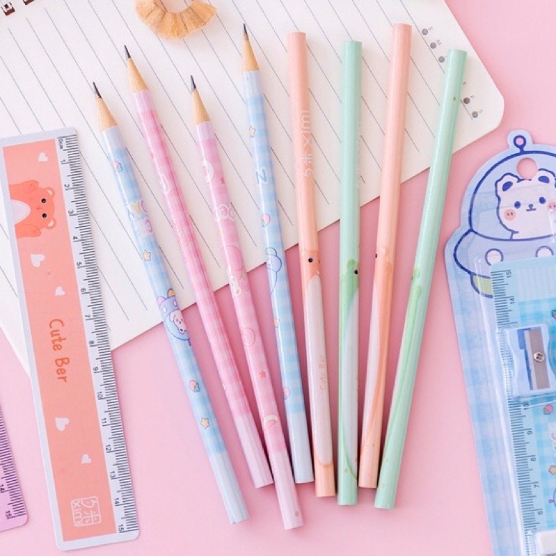 READY STOCK BISA COD PAKET ALAT TULIS LENGKAP FANCY UNIK KAWAII PENSIL PENGHAPUS PENGGARIS RAUTAN ANAK SEKOLAH LUCU KARAKTER KARTUN HEWAN GEMOY VIRAL